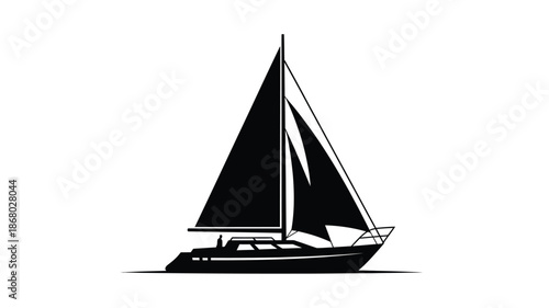 A striking black sailboat design a beautiful nautical illustration silhouette