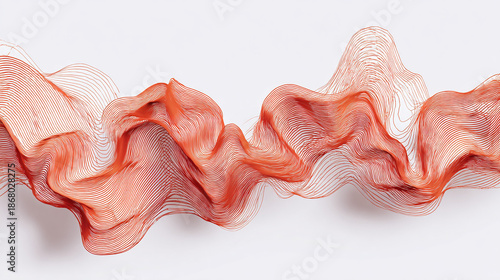 Abstract image of an orange-red wave-like pattern