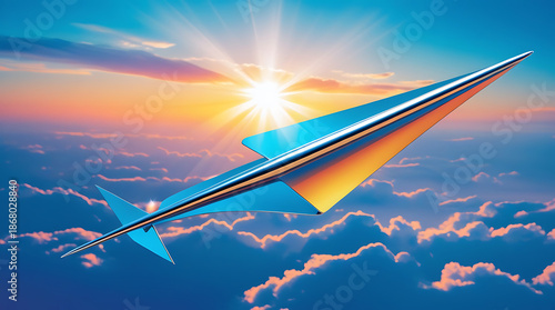 airplane in the sky with clouds