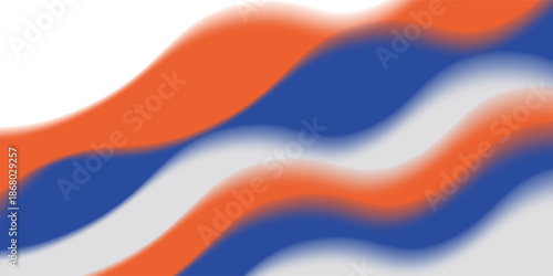 abstract banner background with blue, orange and gray wavy shapes. vector illustration