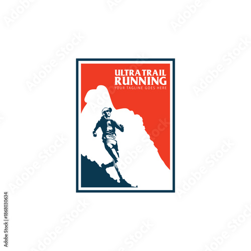 Ultra Trail  Running design logo vector image