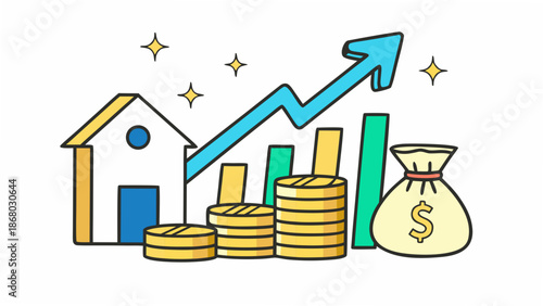 Increasing financial growth with rising house value and savings