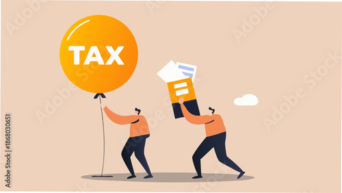 People struggling with tax burden and financial documents
