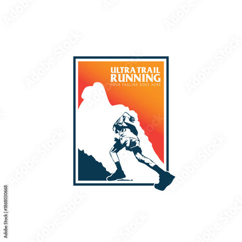 Ultra Trail  Running design logo vector image