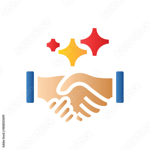 Professional business handshake vector icon illustration. Symbolizing agreement, partnership, collaboration, trust, and a successful corporate deal