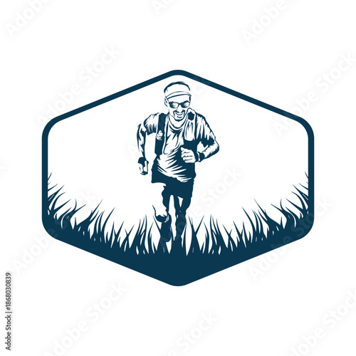 Ultra Trail  Running design logo vector image