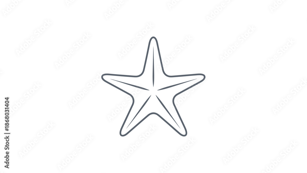 Obraz premium Simple Outline Starfish Silhouette Vector Icon Logo Element