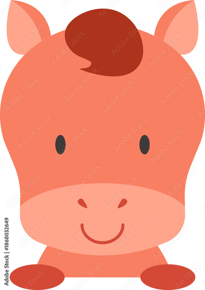 Fototapeta premium Cute red horse character vector illustration