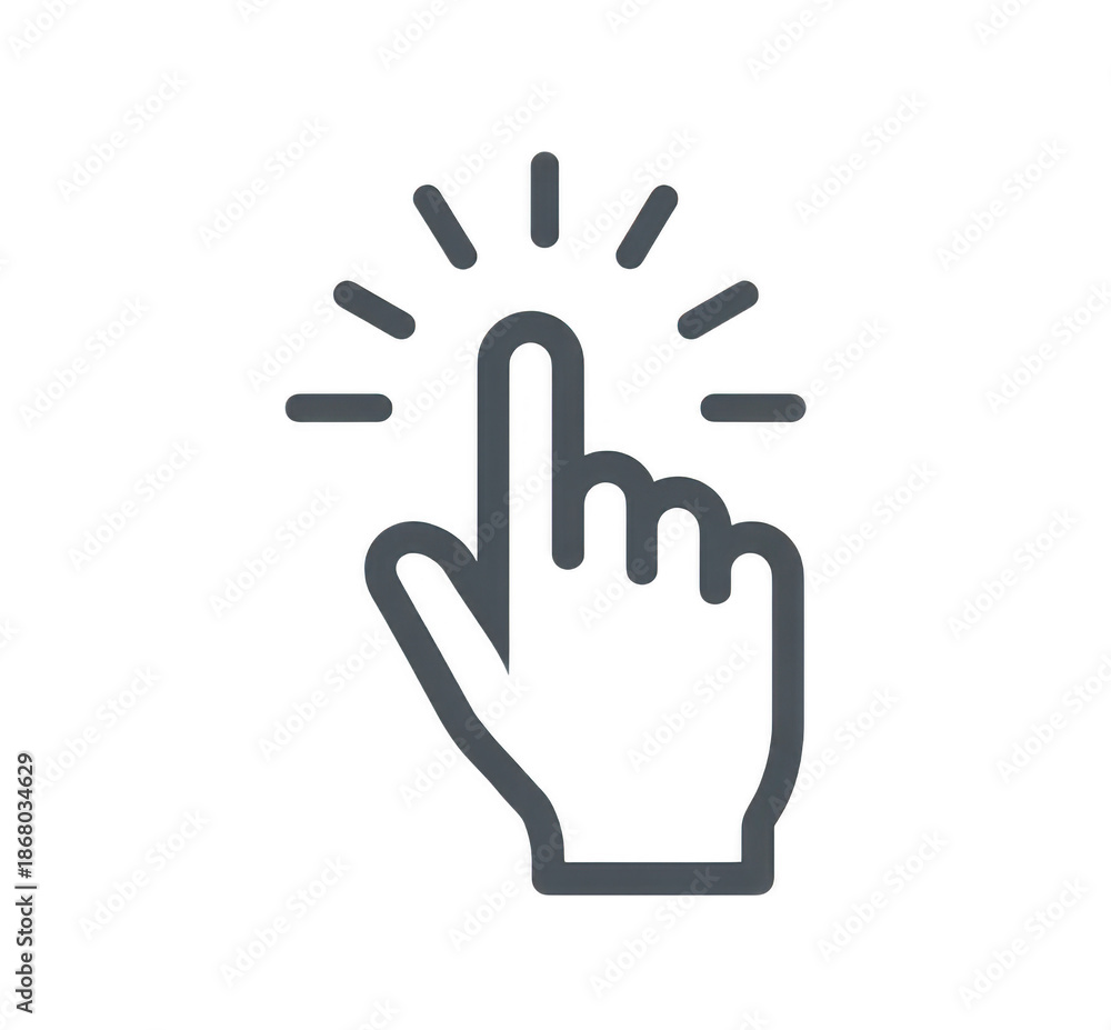 Obraz premium Click here icon representing interactive element isolated on transparent background