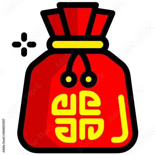 Red Chinese Prosperity Money Bag