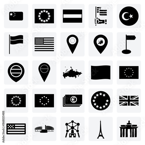 Flags For World Geography And Diplomacy – Representing Countries Like Turkey, Ukraine, And The Eu For News Graphics