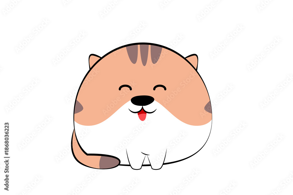 Fototapeta premium Happy Cute Cat Cartoon