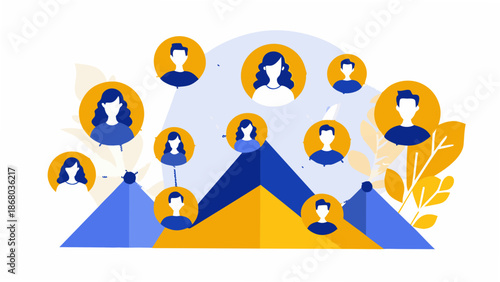 Diverse group of people connecting in a modern professional network
