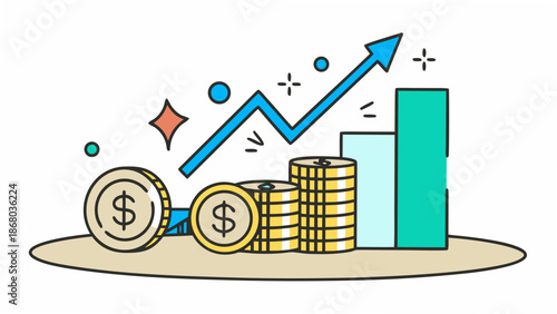 Financial growth with increasing profits and investments