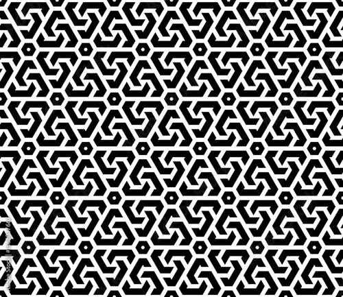 Abstract geometric pattern. A seamless vector background. White and black ornament. Graphic modern pattern. Simple lattice graphic design.