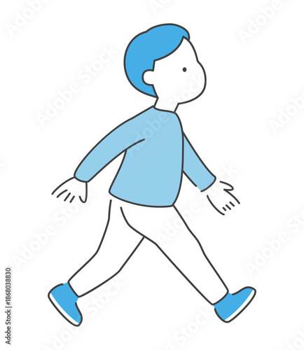 歩く男性のイラスト　ベクター