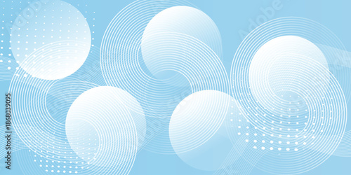 Abstract Circle effect style geometric.Minimalist banner background pastel colorful blue and white gradations simple Illustrations Vectors