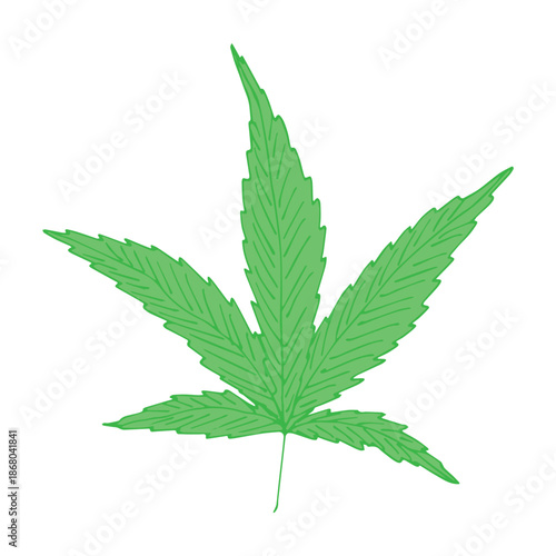 Hand drawn cannabis leaf Medicine marijuana Hemp leaves clipart in doodle style Single element for print, web, design, decor