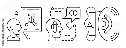 Ai natural language processing and understanding tech illustration