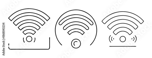 Wireless signal and wi-fi network connectivity icon set concept