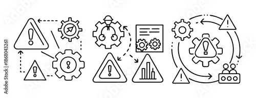 Comprehensive set of icons for safety, risk, and process management.
