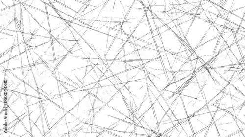 Chaotic abstract background with a dense network of intersecting thin, dark, irregular lines on a bright white surface, evoking a sense of energy and complexity