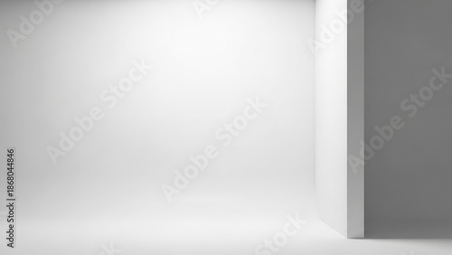 Wallpaper Mural Minimalist white corner wall, gradient light, creating depth & simple backdrop Torontodigital.ca