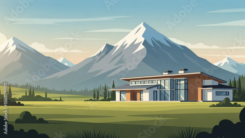 Modern abstract background with colorful organic shapes and neutral tones