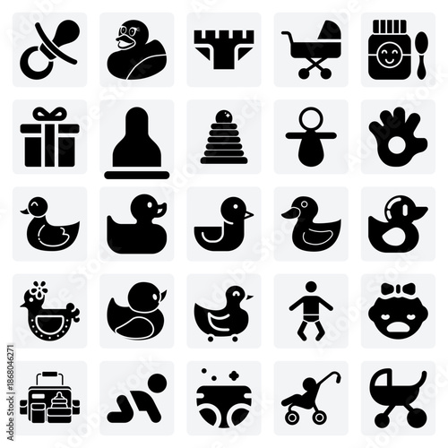 Newborn And Toddler Items – Pacifier, Rubber Duck, And Baby Food For Childcare And Family Lifestyle Content