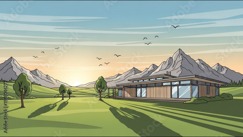 Vibrant abstract art with colorful gradient waves and shapes