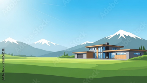 Vibrant abstract landscape with colorful wavy patterns and shapes