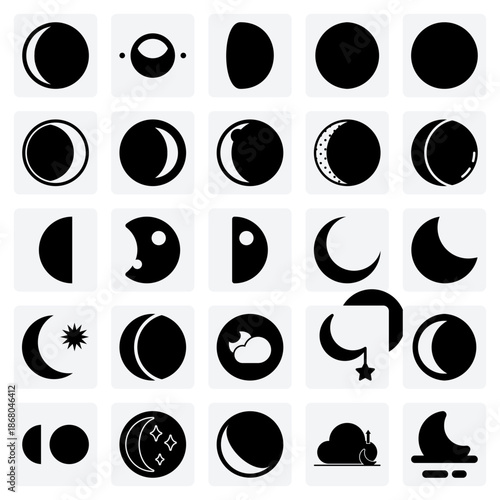 The Complete Lunar Cycle Visualized – All Eight Phases Of The Moon For Scientific, Educational, And Astrological Content