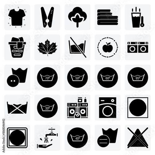Laundry And Garment Care Elements – Folded Clothes, Washing Machines, And Organic Symbols For Green Lifestyle Concepts