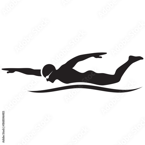 A diver is dive or swimming 