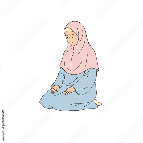woman is praying sitting