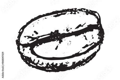 Hand drawn fresh roasted coffee bean Arabica robusta seed doodle Single element for print, web, design, decor