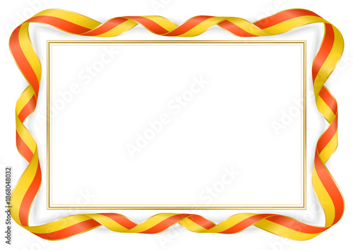 horizontal frame and border with Bhutanese flag