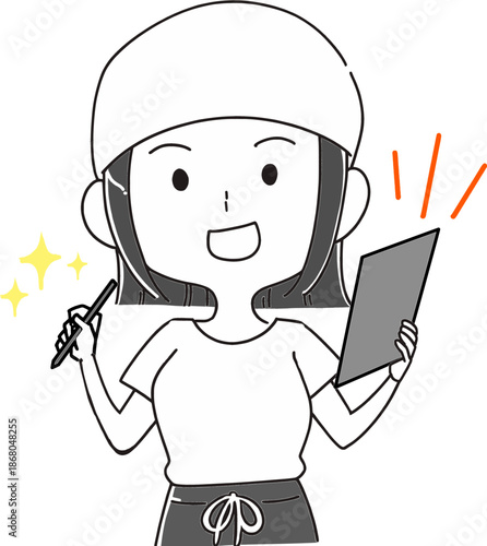 注文を受け取る居酒屋女性店員