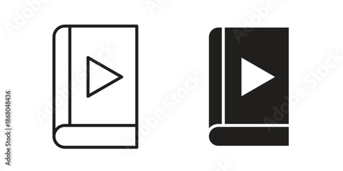 Audiobook icons. Line Art Style Design Isolated On White