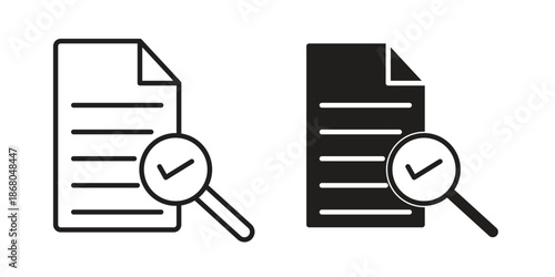 Audit icons. Line Art Style Design Isolated On White