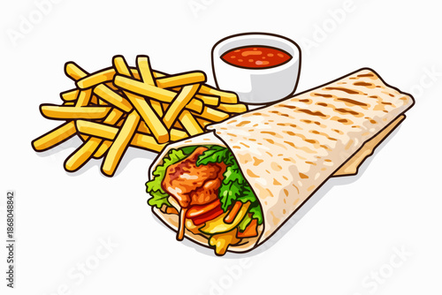 Wrap menu drawing attention with its satisfying portion and delicious content.