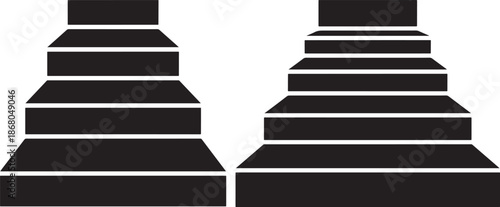 Ancient Step Pyramid Architectural Silhouettes Representing Historical Civilizations and Archaeological Wonders