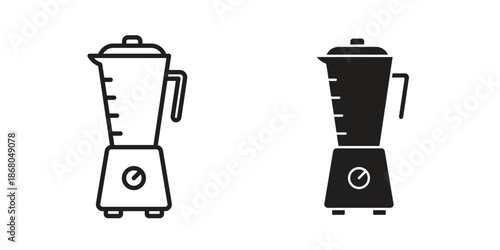 Blender icons. Line Art Style Design Isolated On White