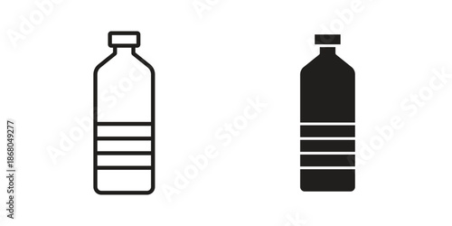 Bottle icons. Line Art Style Design Isolated On White