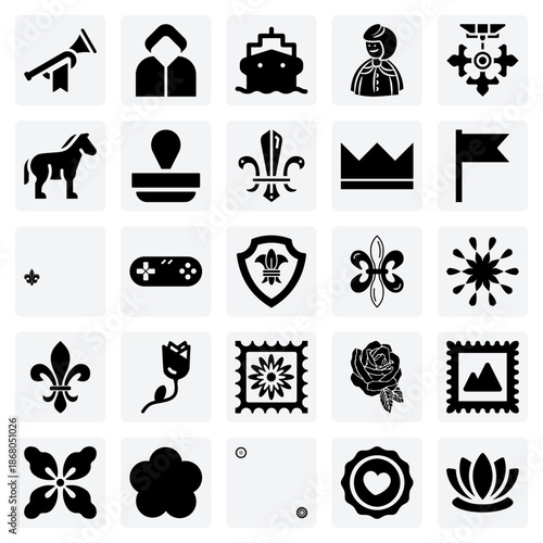 Age Of Exploration And Royalty – Prince, Ship, And Heraldic Symbols For History And Adventure Game Assets.