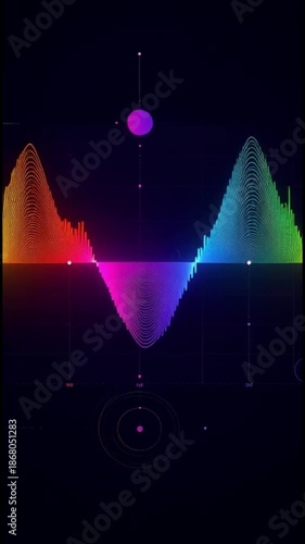 Abstract data visualization with moving geometric shapes and graphs