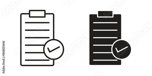 Compliance icons. Line Art Style Design Isolated On White
