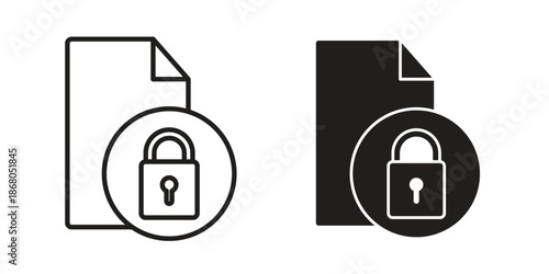 Confidential icons. Line Art Style Design Isolated On White