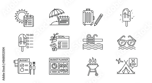 Summer planning and activities illustration