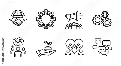 Illustrations of global connection and community illustration